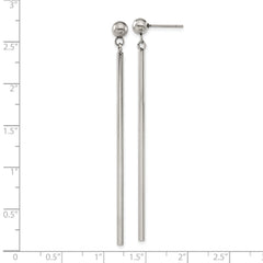 Chisel Stainless Steel Polished Bar Post Dangle Earrings