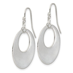 Chisel Stainless Steel Polished Circles Dangle Shepherd Hook Earrings