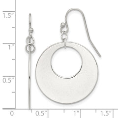 Chisel Stainless Steel Polished Circles Dangle Shepherd Hook Earrings