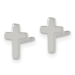 Chisel Stainless Steel Polished Cross Earrings