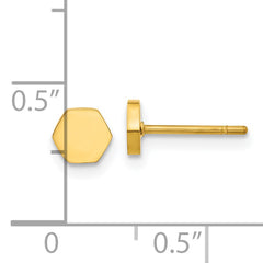 Chisel Stainless Steel Polished Yellow IP-plated Hexagon Post Earrings