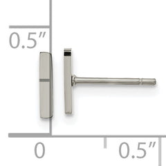 Chisel Stainless Steel Polished Vertical Bar Earrings