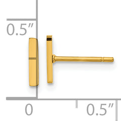 Chisel Stainless Steel Polished Yellow IP-plated Vertical Bar Earrings