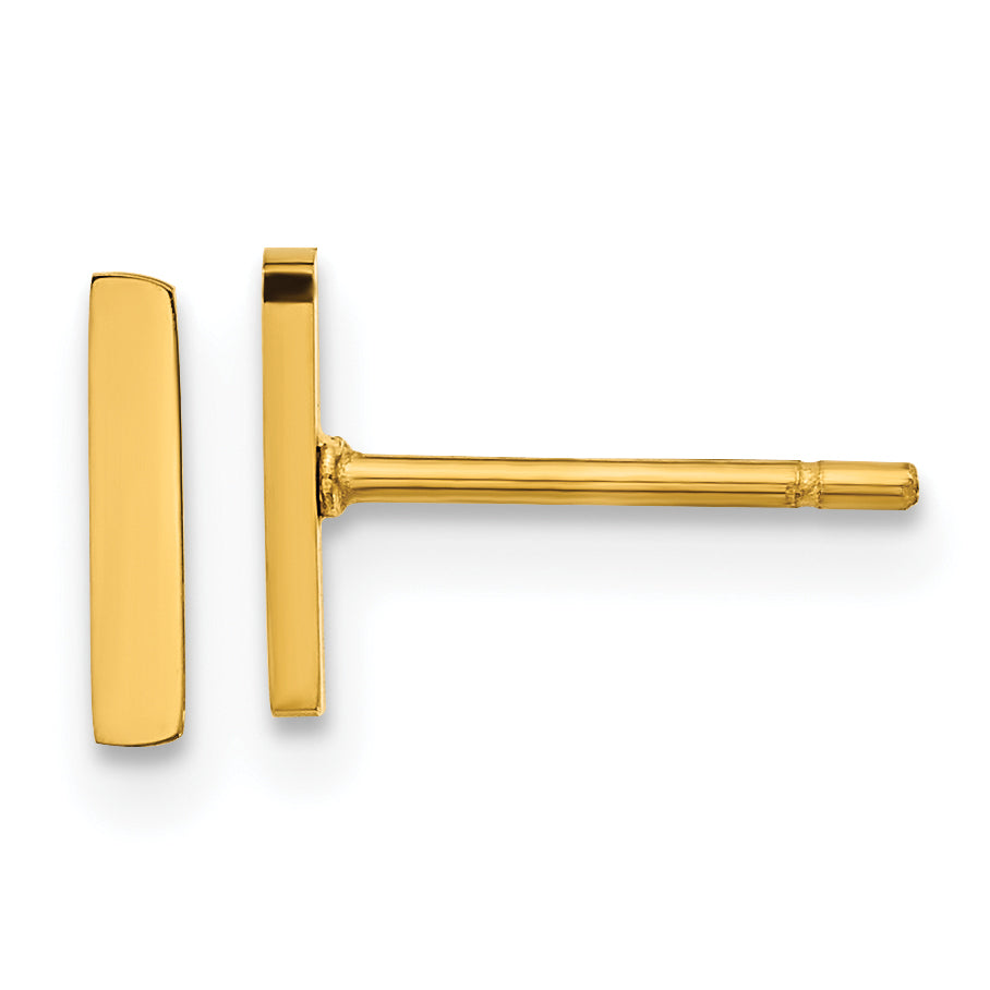 Chisel Stainless Steel Polished Yellow IP-plated Vertical Bar Earrings