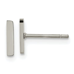 Chisel Stainless Steel Polished Vertical Bar Earrings