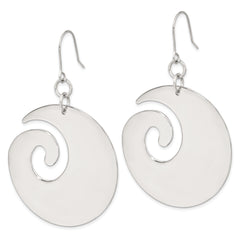 Sophia Jewelers Polished Stainless Steel Swirl Dangle Earrings with Gift Pouch