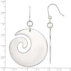 Sophia Jewelers Polished Stainless Steel Swirl Dangle Earrings with Gift Pouch