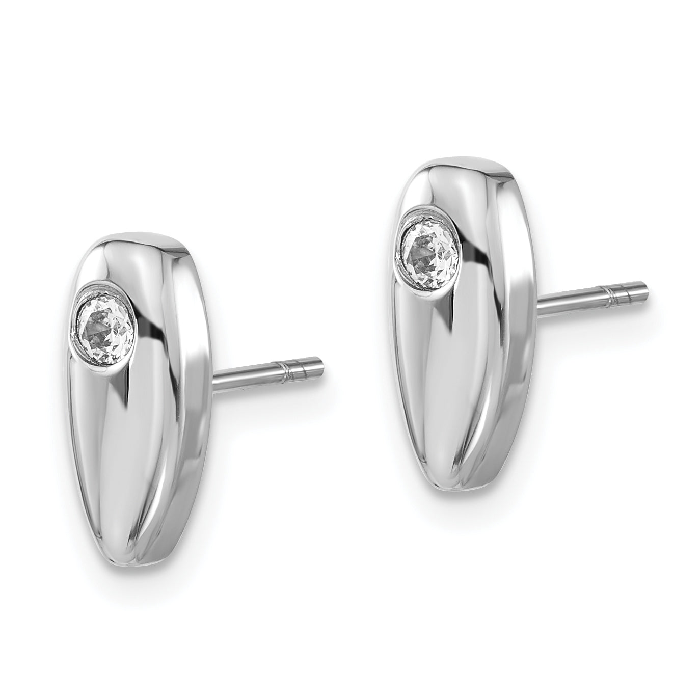 Sophia Jewelers Stainless Steel Polished Earrings with CZ Stones Gift Ready