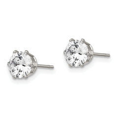 Chisel Stainless Steel CZ Stud Earrings Unisex Polished Gift Ready