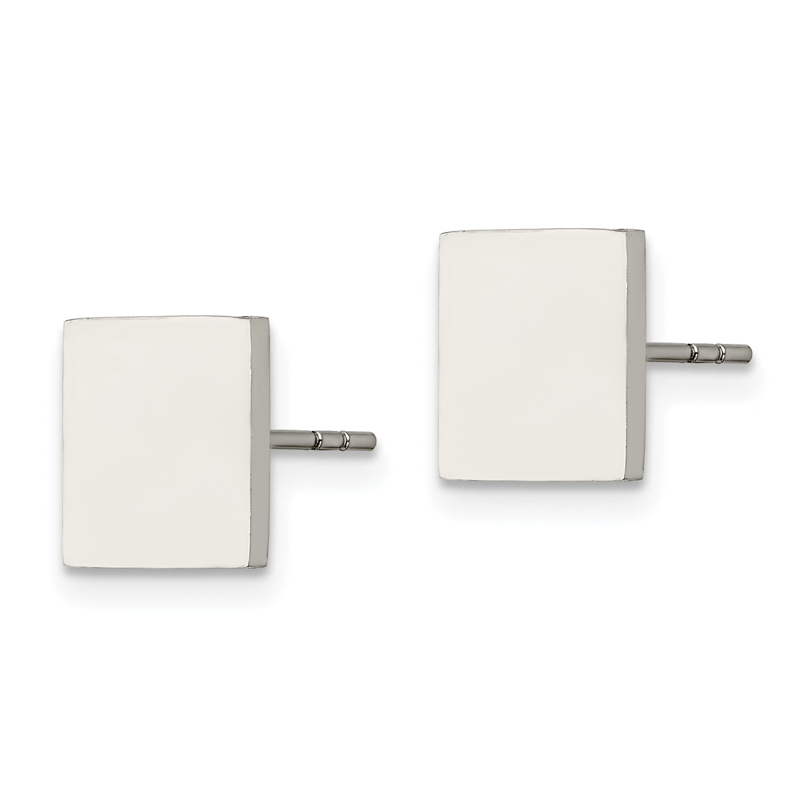 Sophia Jewelers Stainless Steel Square Unisex Polished Post Earrings Gift Ready