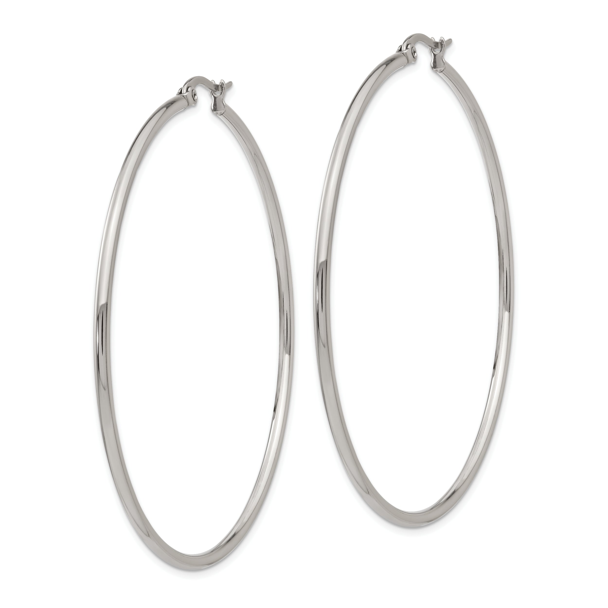 Sophia Jewelers Polished Stainless Steel Hoop Earrings Gift Ready