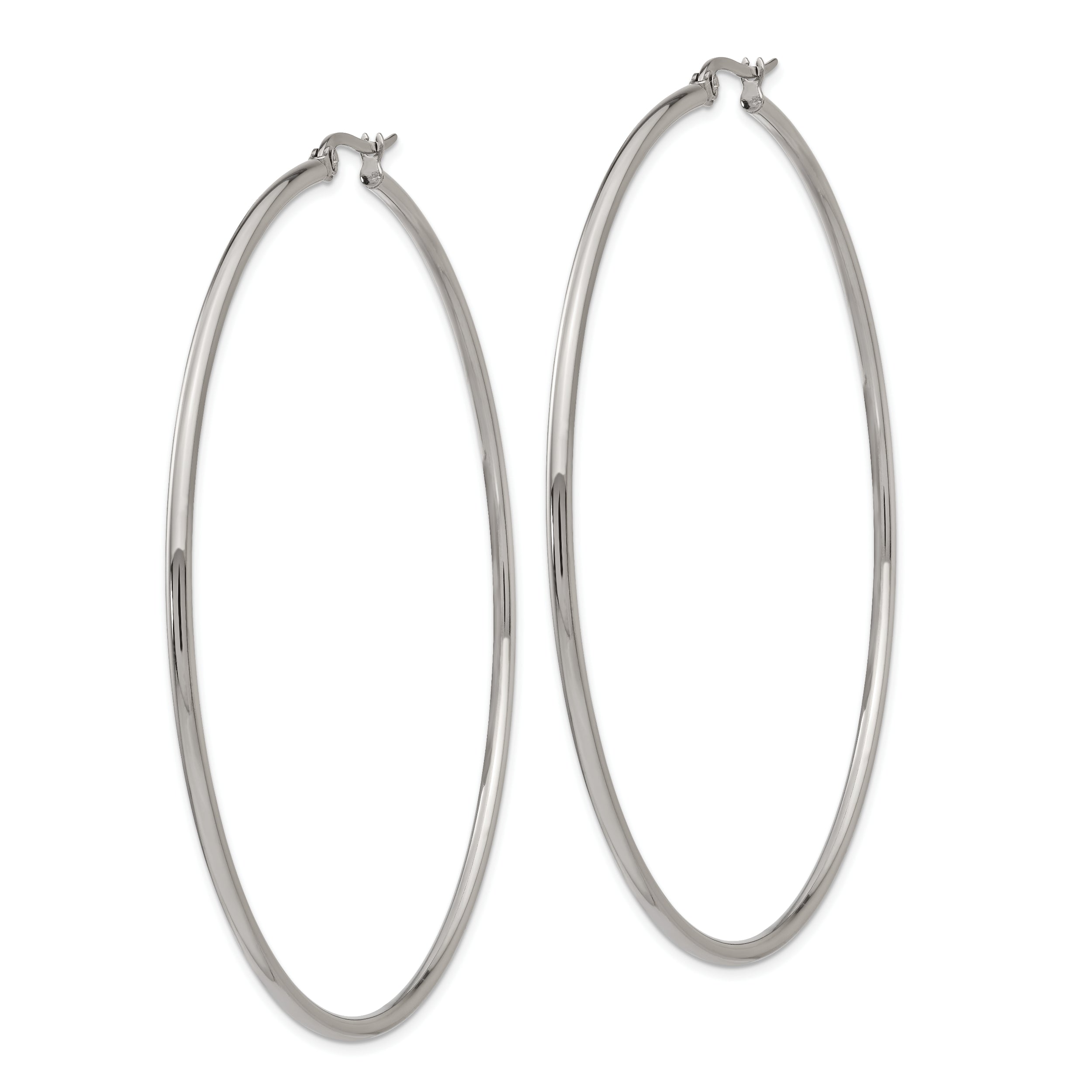 Sophia Jewelers Women's Polished Stainless Steel 70mm Hoop Earrings Gift Ready