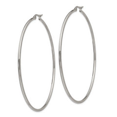 Sophia Jewelers Women's Polished Stainless Steel 70mm Hoop Earrings Gift Ready