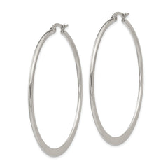 Chisel Stainless Steel Polished 50mm Diameter Hoop Earrings