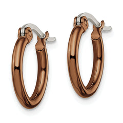 Chisel Brown IP Stainless Steel Hoop Earrings Polished Gift Ready