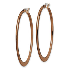 Chisel Polished Brown Stainless Steel Tapered Hoop Earrings Gift Ready Elegance