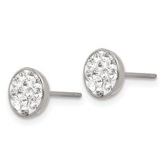 Sophia Jewelers Stainless Steel Crystal Unisex Button Earrings Gift Ready