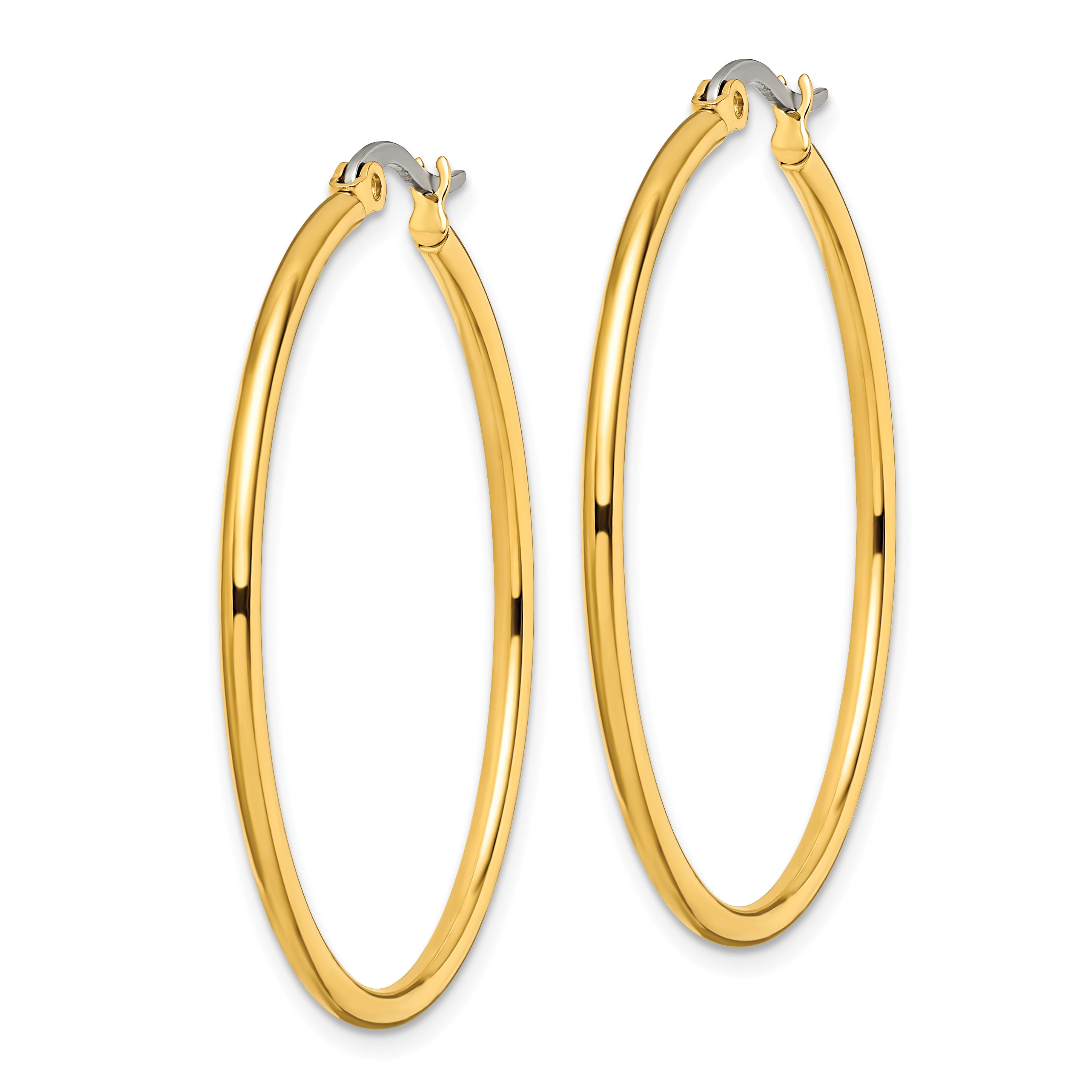 Chisel Gold Tone Stainless Steel Hoop Earrings with Polished Finish