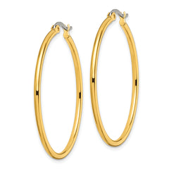 Chisel Gold Tone Stainless Steel Hoop Earrings with Polished Finish