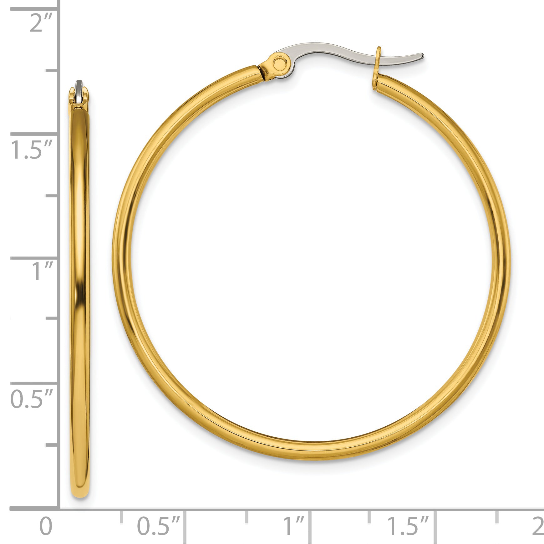 Chisel Gold Tone Stainless Steel Hoop Earrings with Polished Finish