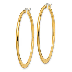 Chisel Stainless Steel Polished Yellow IP-plated Tapered 43mm Diameter Hoop Earrings