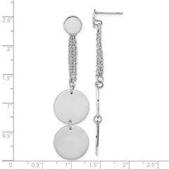 Sophia Jewelers Polished Stainless Steel Engravable Dangle Circle Earrings