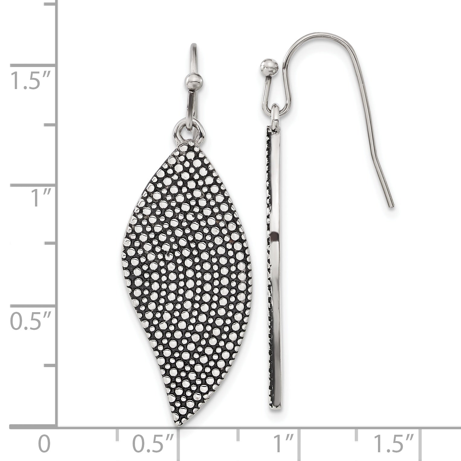 Sophia Jewelers Stainless Steel Wing Earrings with Polished & Antiqued Finish