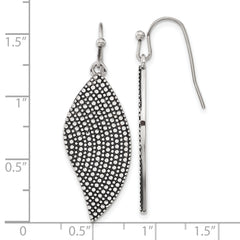 Sophia Jewelers Stainless Steel Wing Earrings with Polished & Antiqued Finish