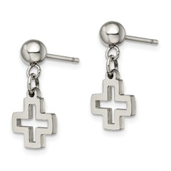 Sophia Jewelers Stainless Steel Dangle Cross Earrings Gift Ready