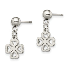 Sophia Jewelers Stainless Steel Clover Dangle Earrings Gift Ready