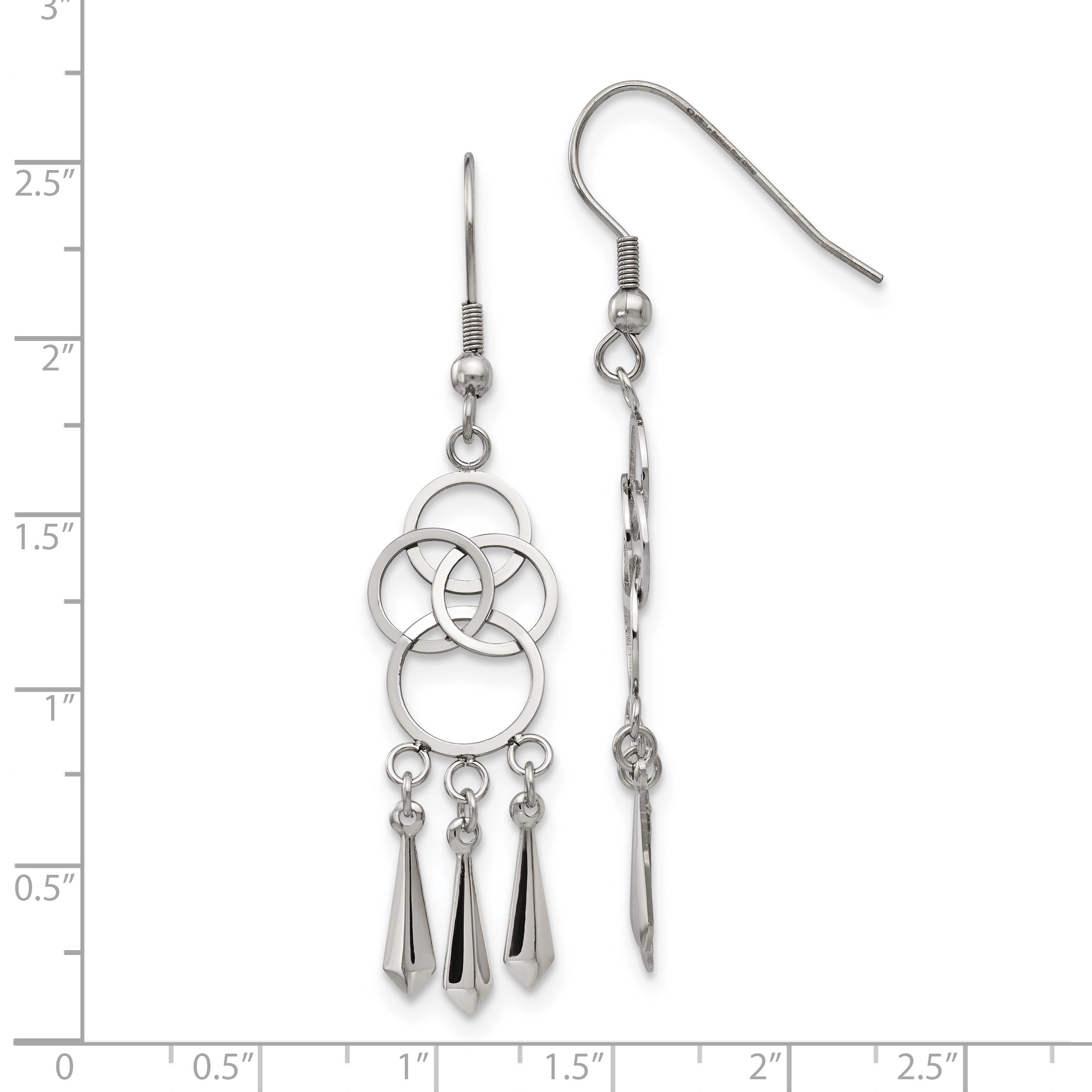 Sophia Jewelers Stainless Steel Dangle Earrings with Polished Finish Gift Ready