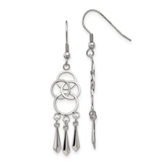 Chisel Stainless Steel Polished Dangle Shepherd Hook Earrings