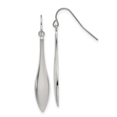 Chisel Stainless Steel Polished Dangle Shepherd Hook Earrings