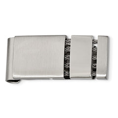 Chisel Stainless Steel Money Clip with Polished Brushed Finish Engravable