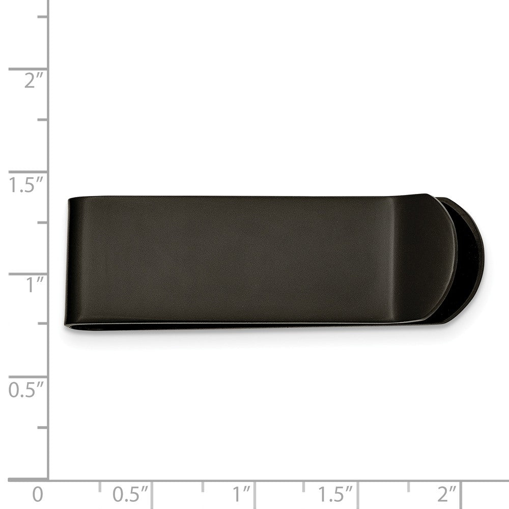 Stainless Steel Brushed Black IP-plated Money Clip