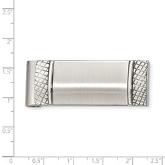 Stainless Steel Brushed and Textured Money Clip