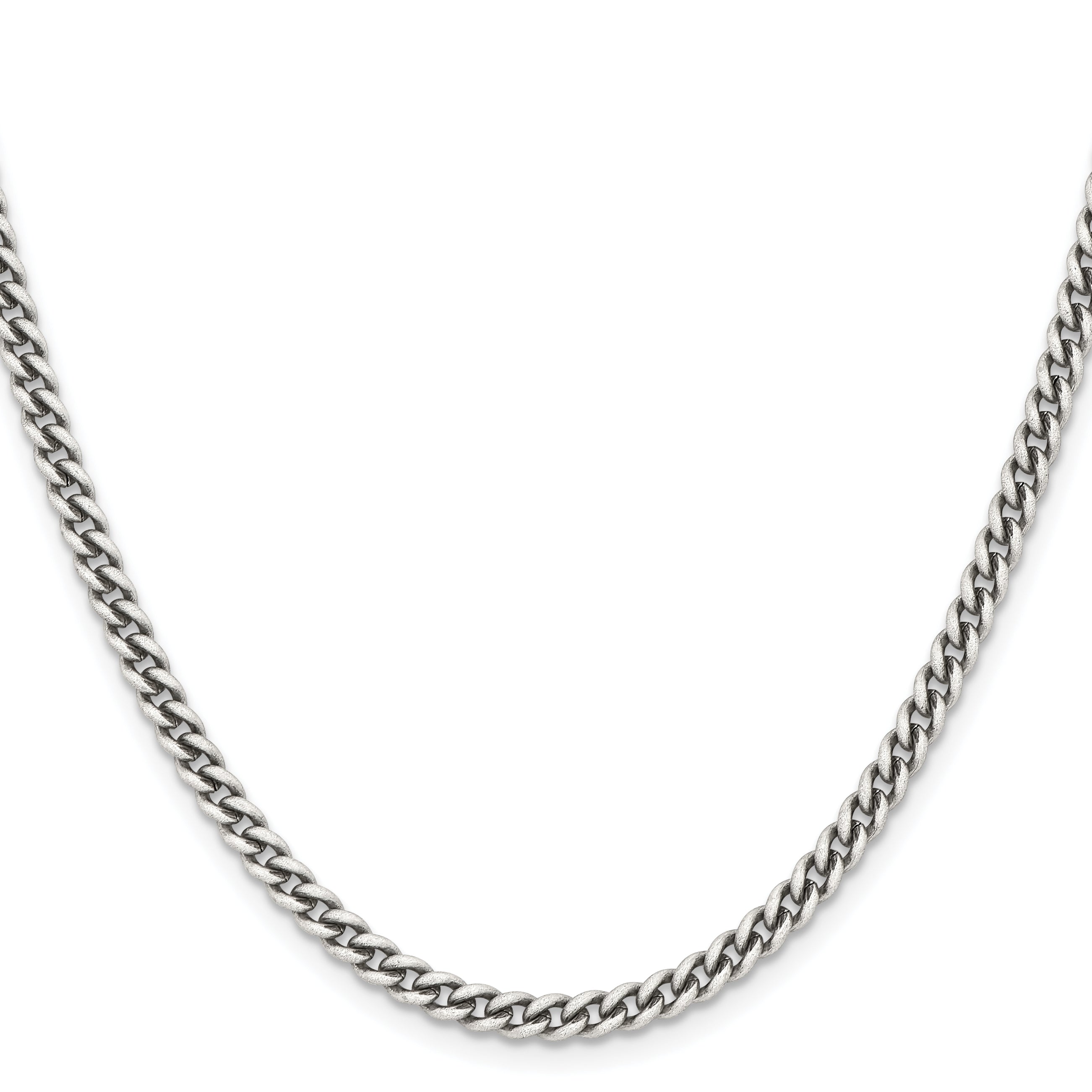 Sophia Jewelers Unisex Stainless Steel Curb Chain Necklace 18 Antiqued Finish