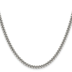 Chisel Stainless Steel Antiqued 4mm 18 inch Round Curb Chain