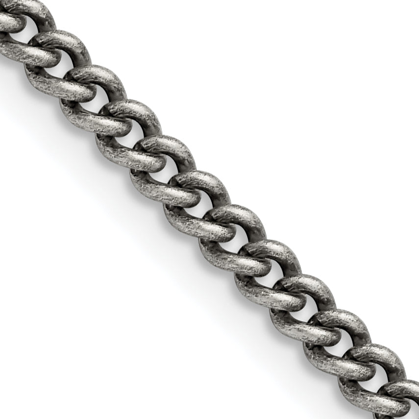 Chisel Stainless Steel Antiqued 4mm 30 inch Round Curb Chain