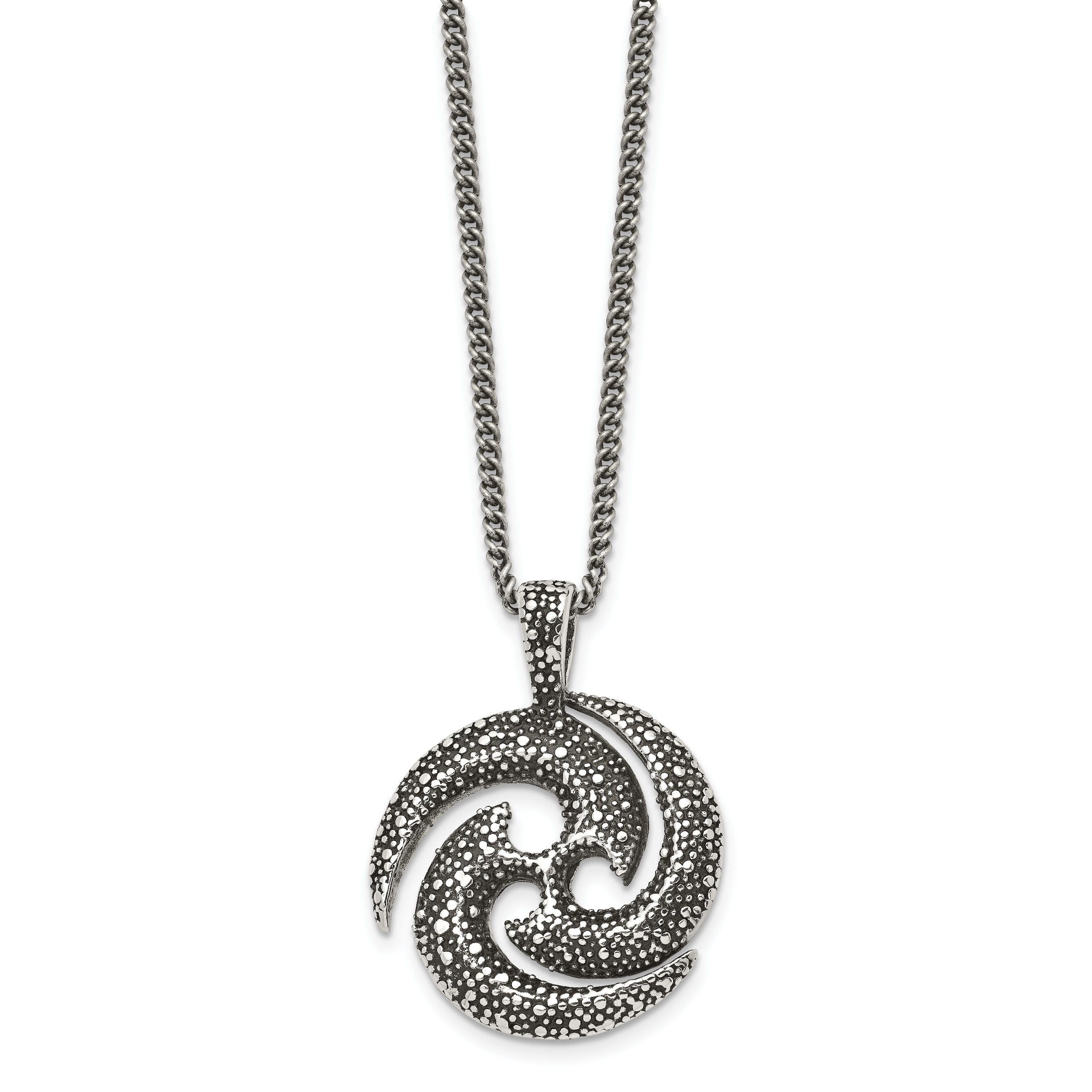 Chisel Stainless Steel Men's Spiral Pendant Necklace Gift Ready Design