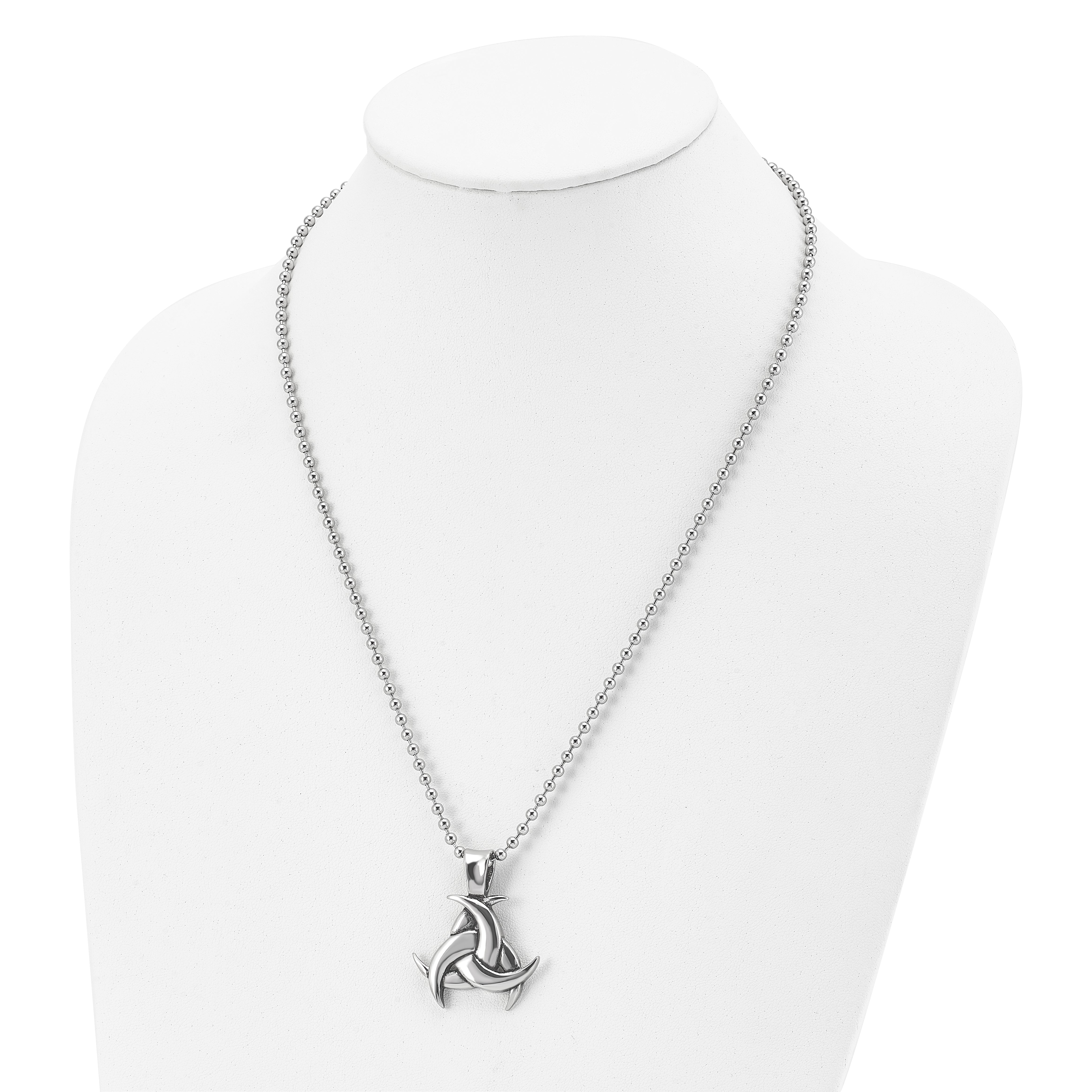 Sophia Jewelers Men's Celtic Knot Necklace Polished Stainless Steel Gift Ready