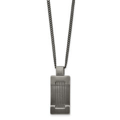 Sophia Jewelers Stainless Steel Dog Tag Necklace with Brushed Finish