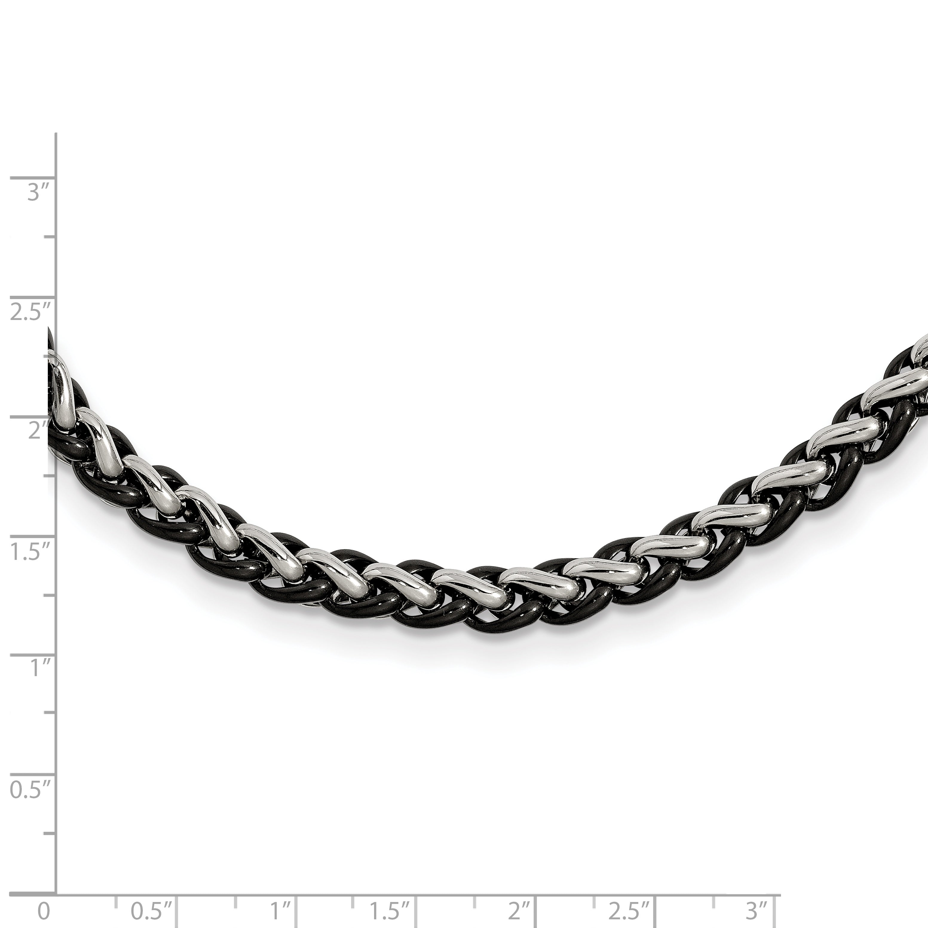 Chisel Stainless Steel Polished Black IP-plated 24 inch Necklace