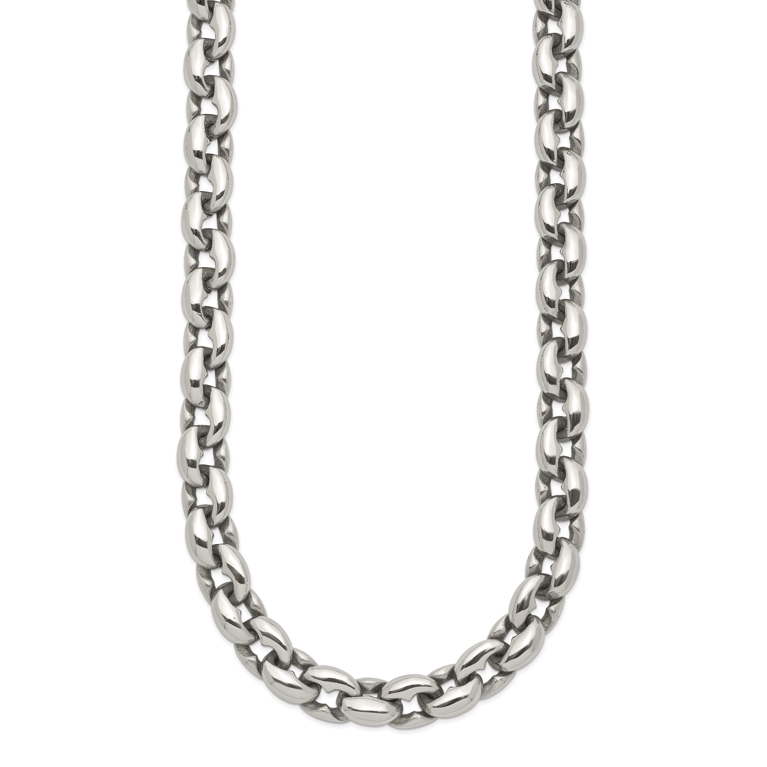 Chisel Stainless Steel Polished 24 inch Oval Link Necklace