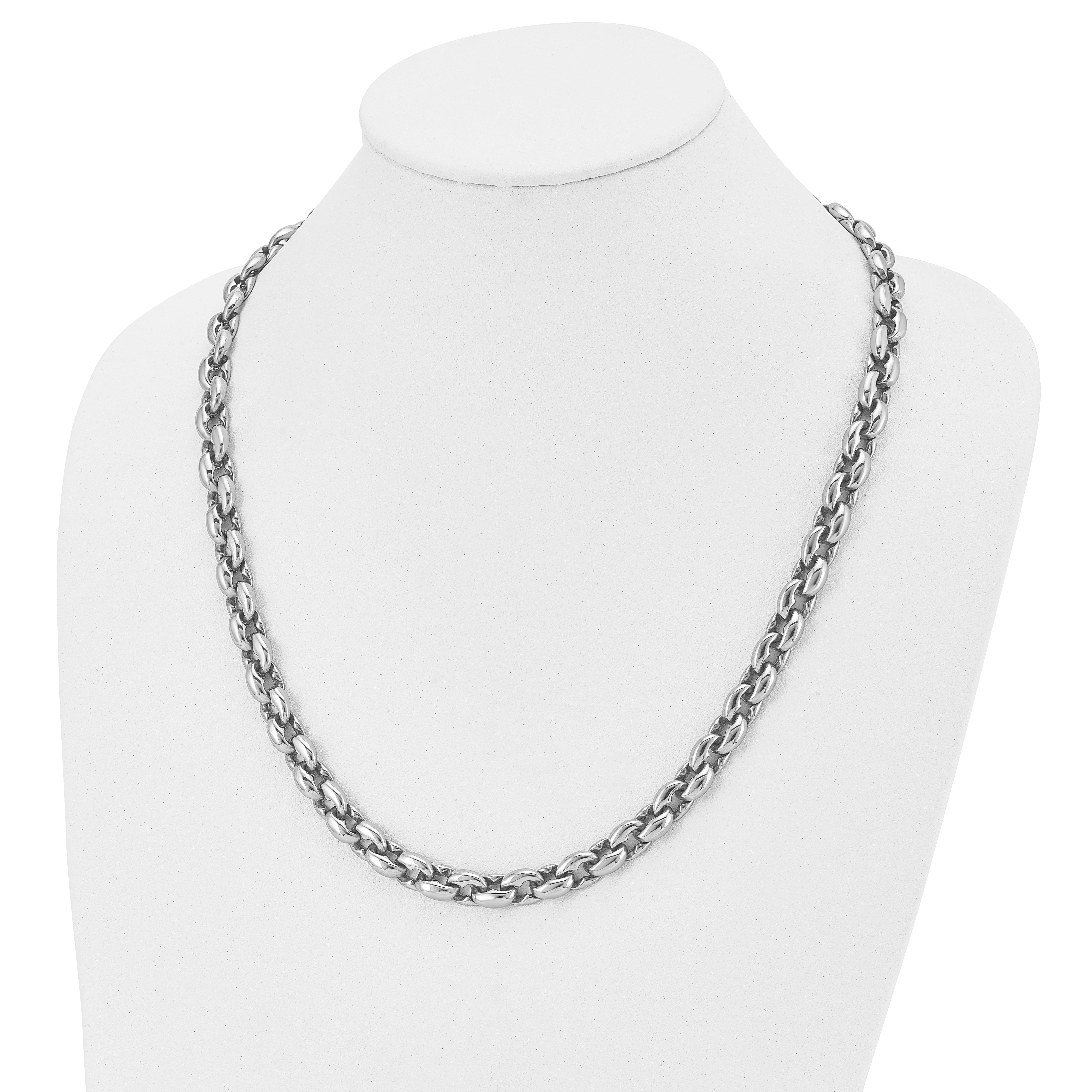 Chisel Stainless Steel Polished 24 inch Oval Link Necklace