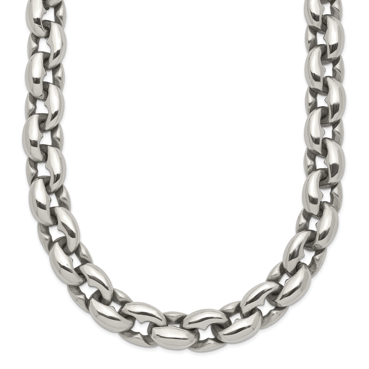 Chisel Stainless Steel Polished 24 inch Oval Link Necklace