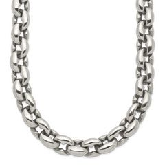 Chisel Stainless Steel Polished 24 inch Oval Link Necklace