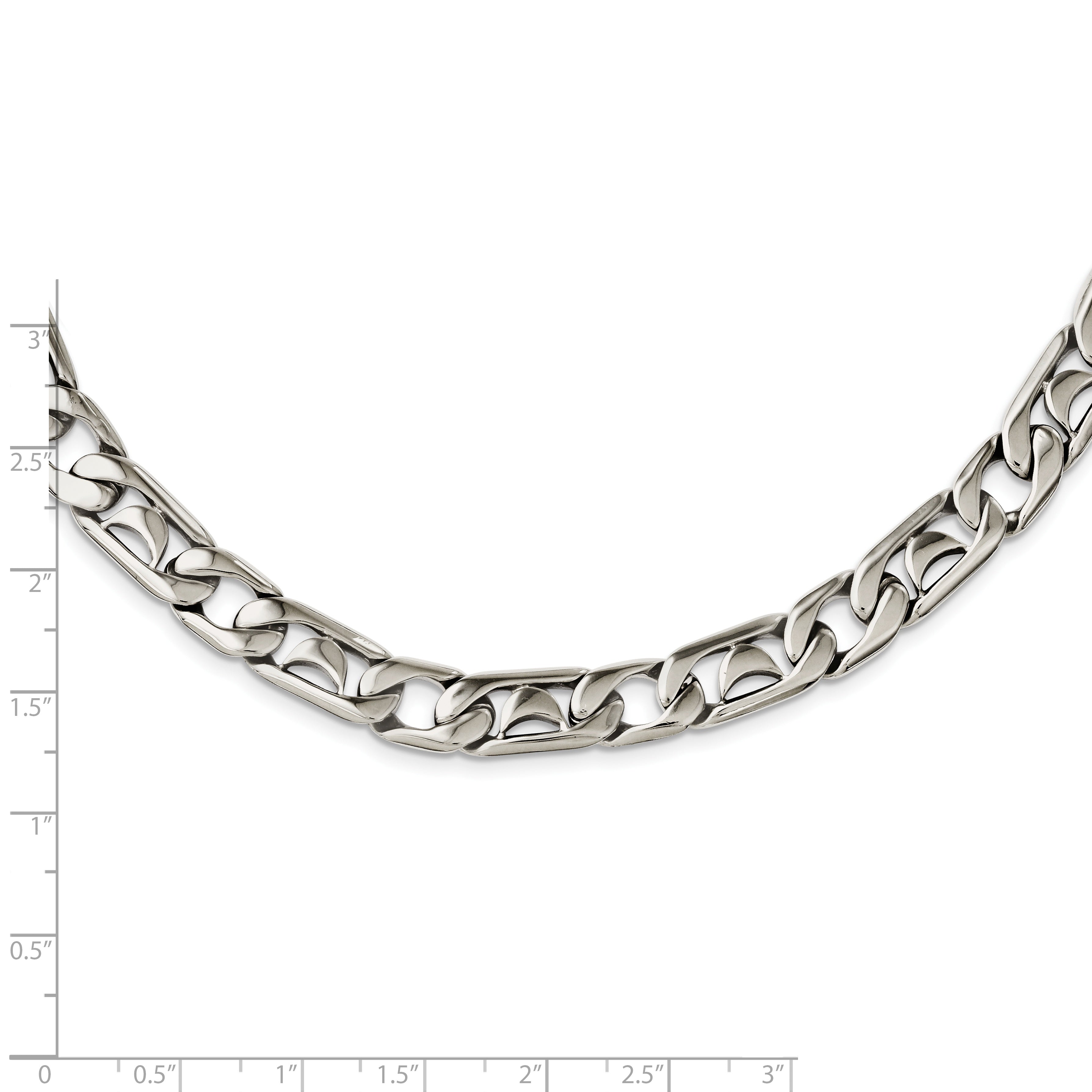 Chisel Stainless Steel Polished 24 inch Fancy Link Necklace