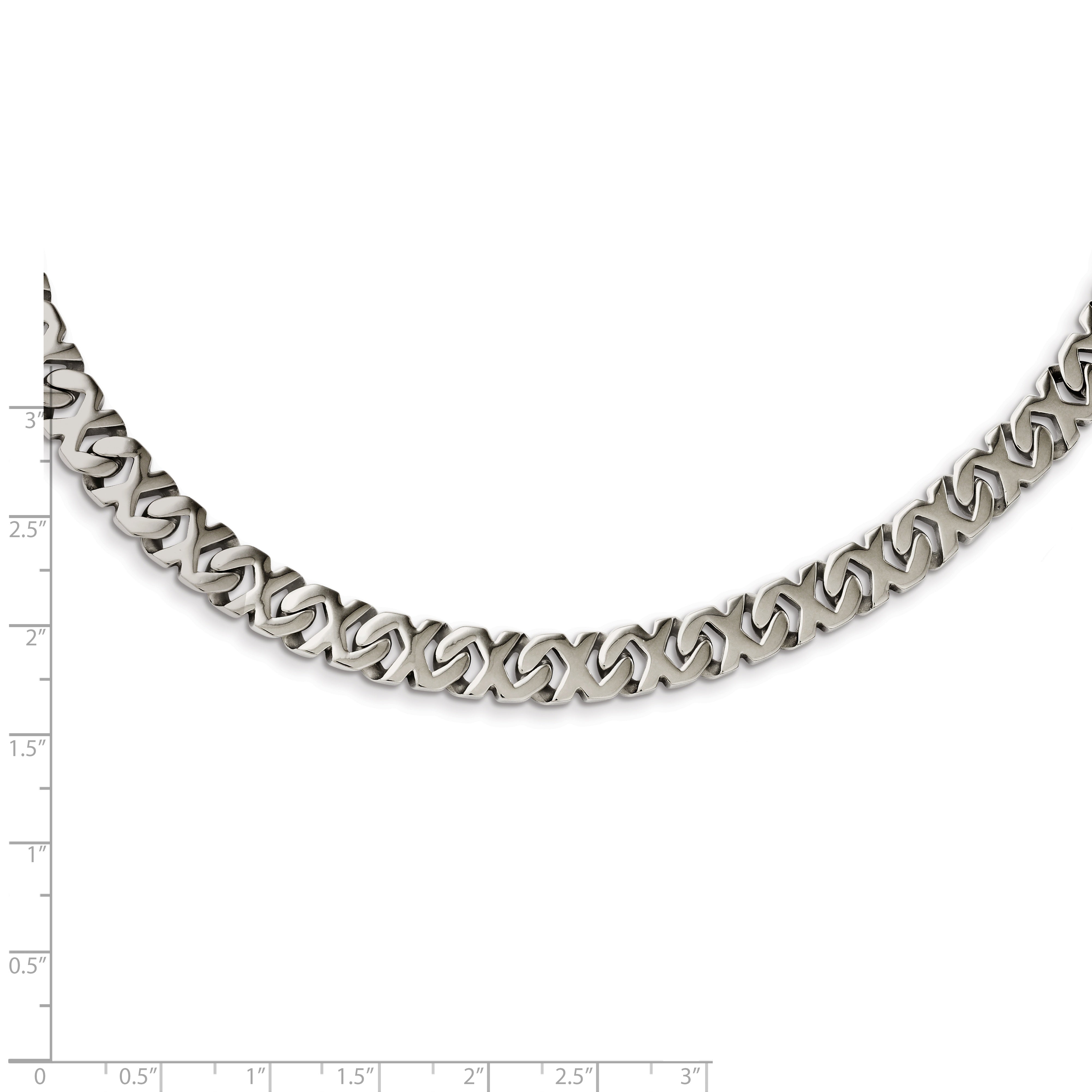 Chisel Stainless Steel Polished 24 inch Fancy X Link Necklace