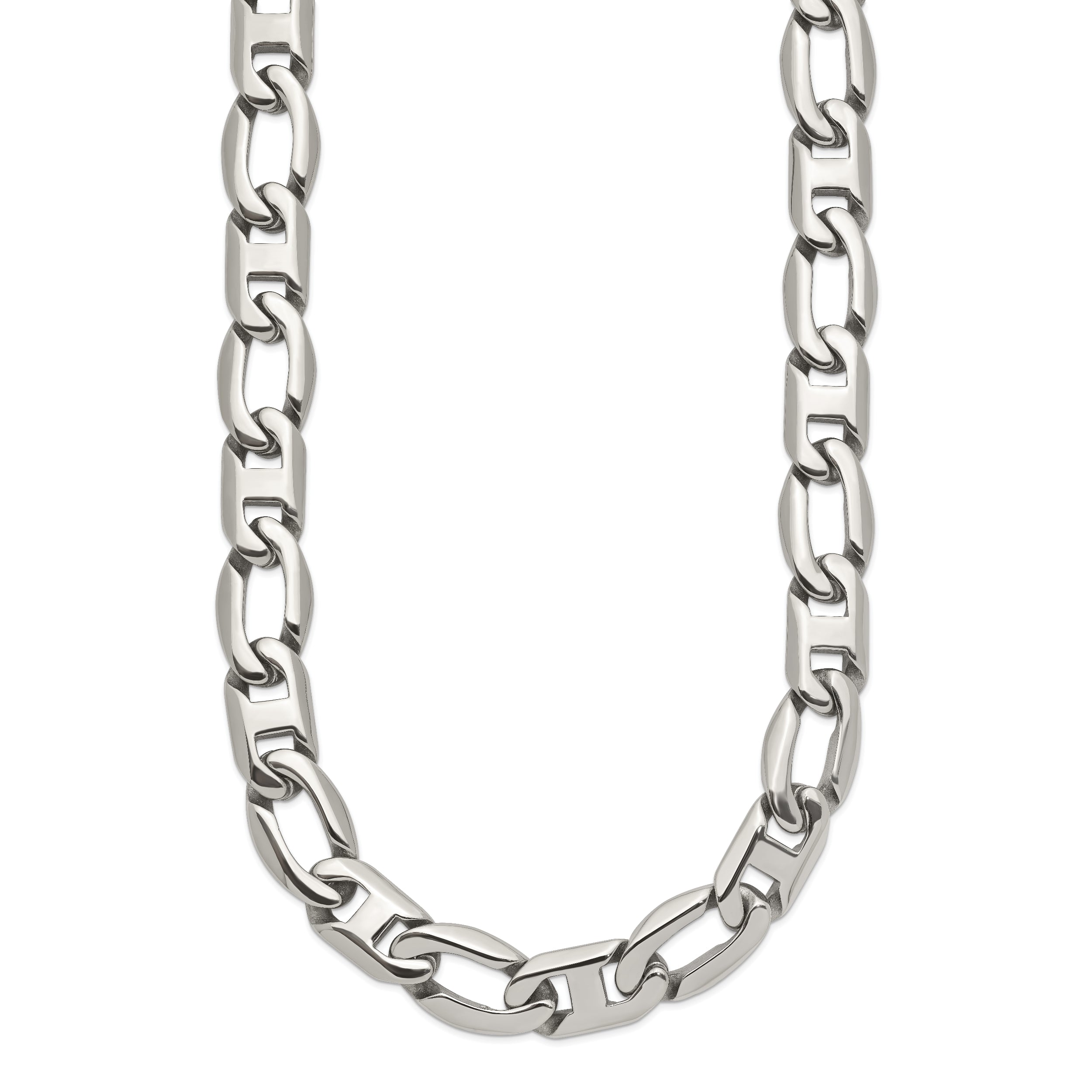 Chisel Stainless Steel Polished 24 inch Open Link Necklace